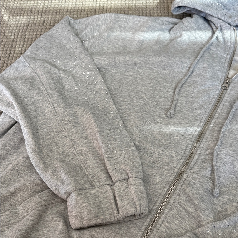 Out From Under Merrick Shine Embellished Zip-Up Hoodie Sweatshirt - Picture 8 of 11